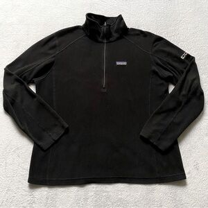 Patagonia Women’s Micro D Fleece Jacket Mock Neck Company Logo Black